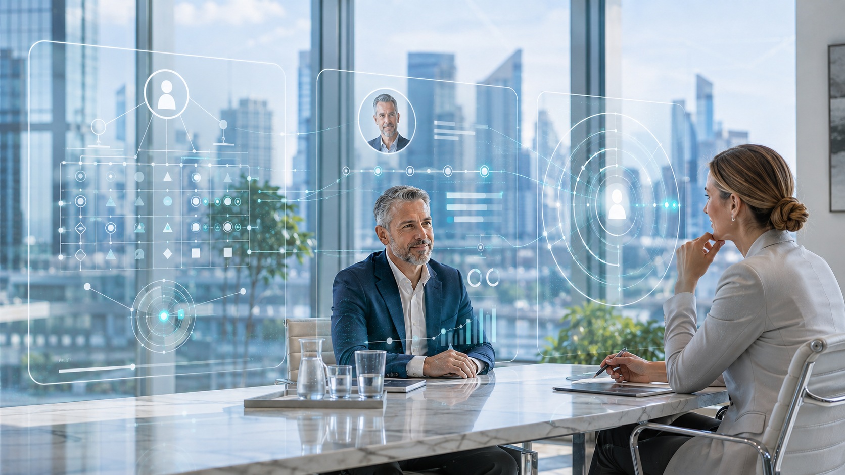 AI-assisted recruitment desk visual